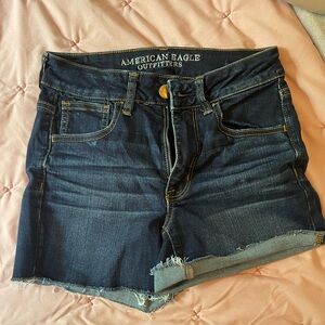 American Eagle Hi-Rise Shortie Jean Shorts size 2
